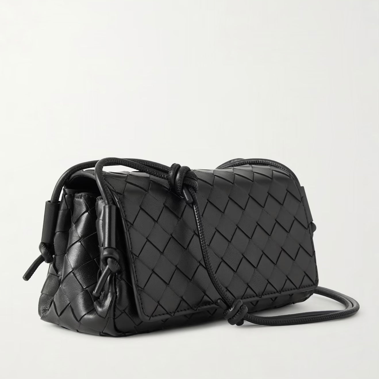 Notturno Intrecciato leather shoulder bag Black