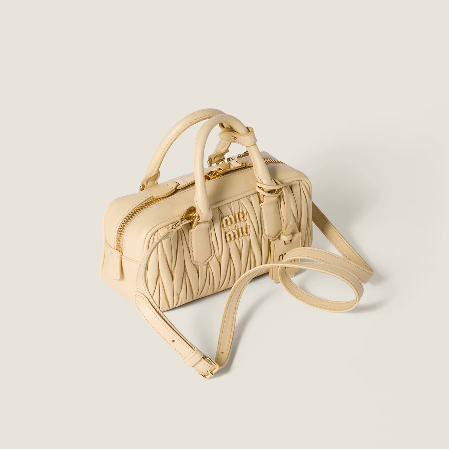 Arcadie matelassé nappa leather bag Soy Green