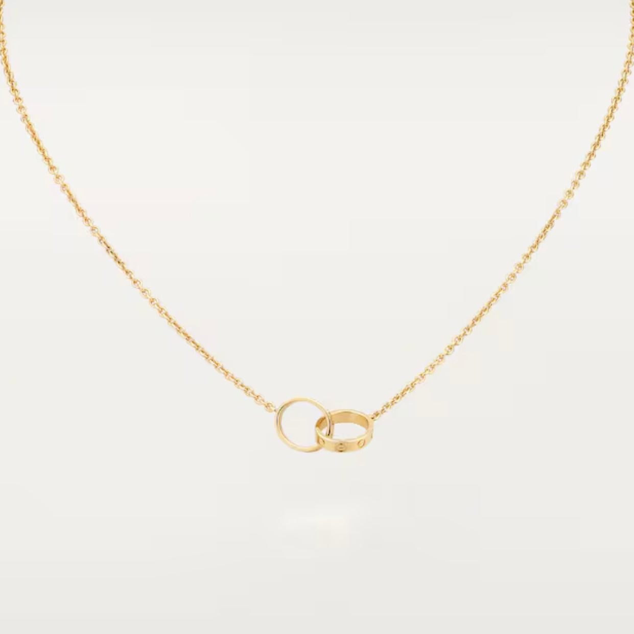 Love double-circle pendant necklace Gold