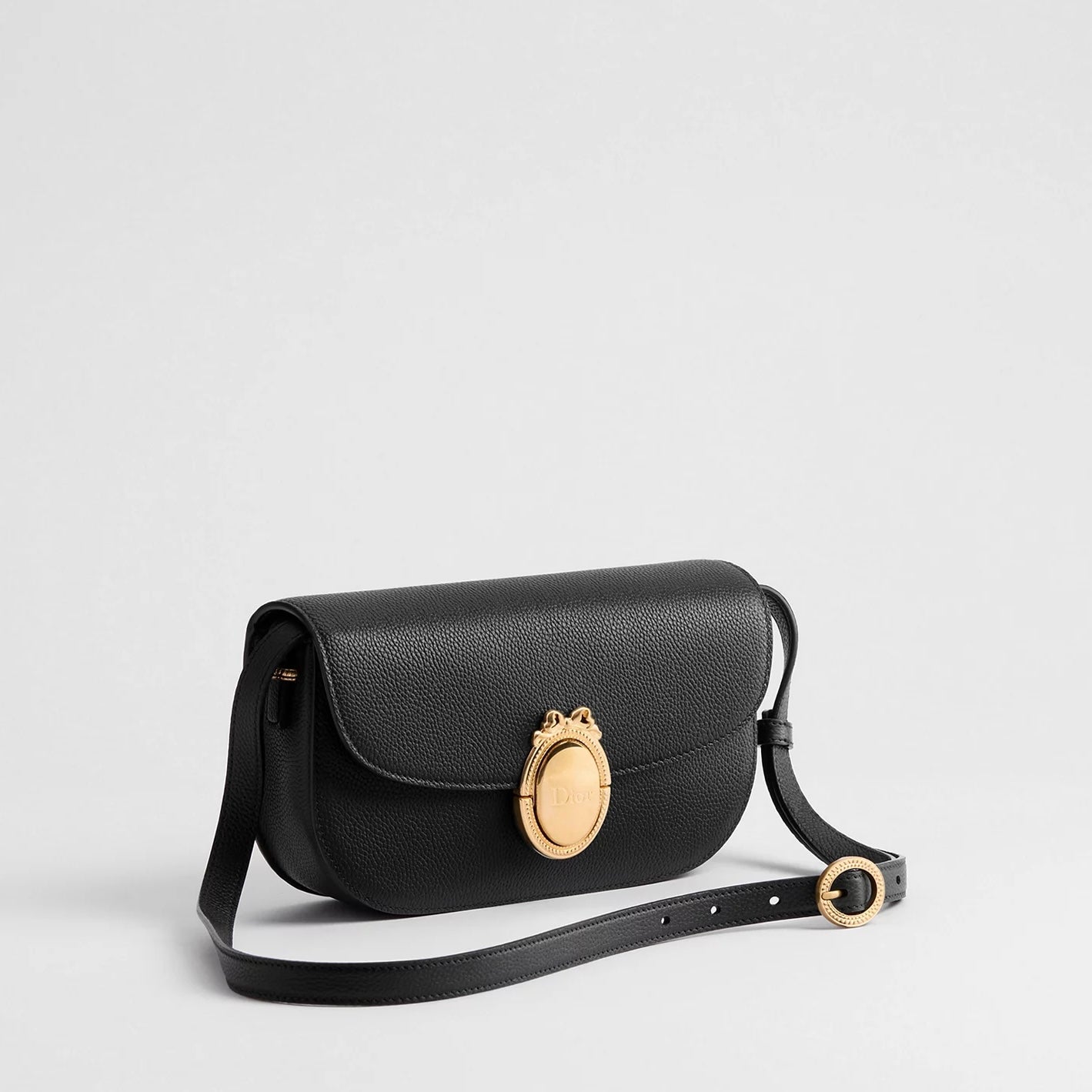 Small Dior Médaillon Flap Bag Black