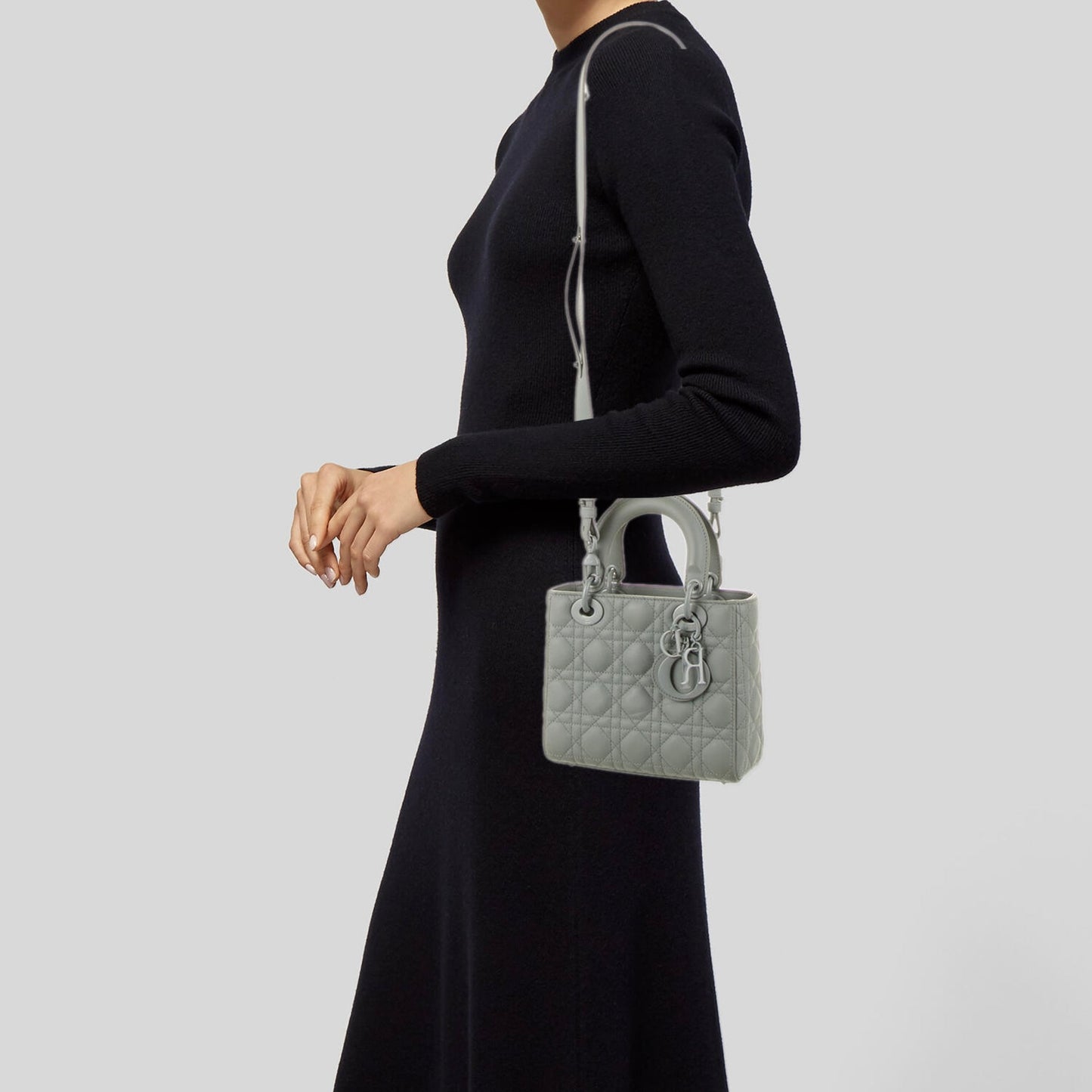 Matte Small Lady Dior Bag Gray