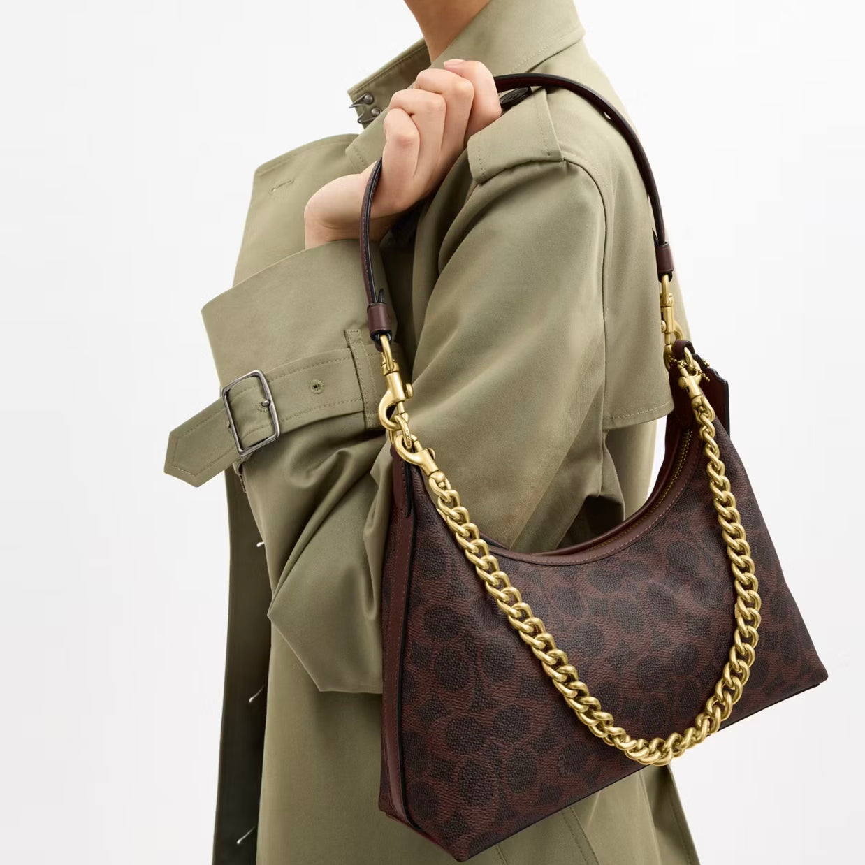 JULIET SHOULDER BAG 25 IN SIGNATURE CANVAS Maple