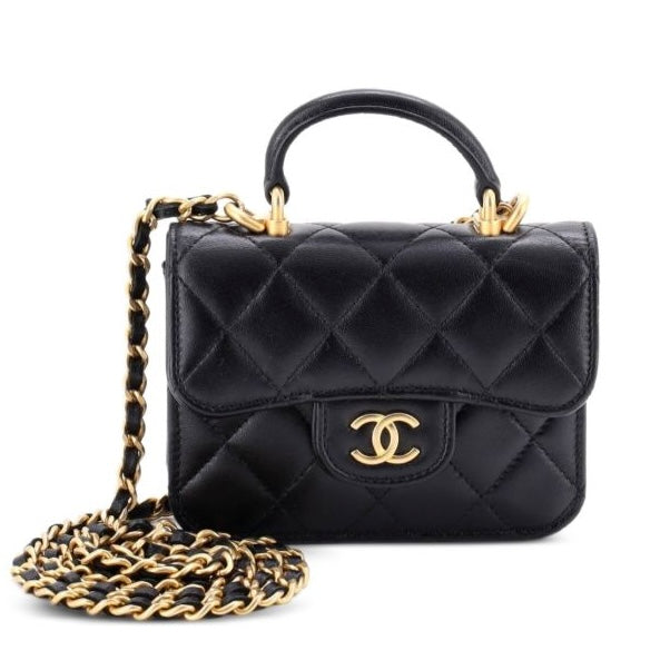 Top Handle Flap Coin Purse with Chain Crossbody bag