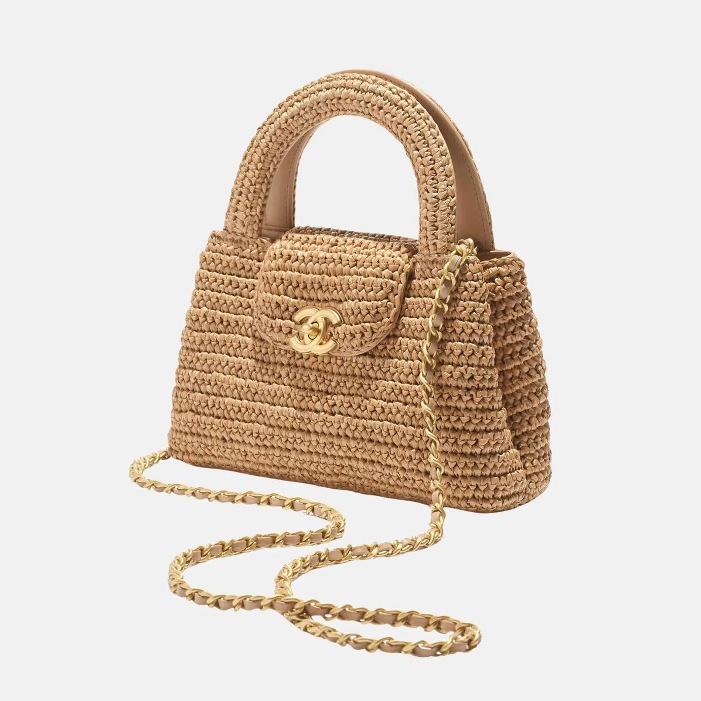 Nano Kelly Flap Bag Raffia