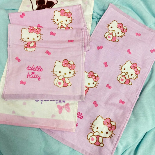 掛繩長毛巾 Kitty 粉紫
