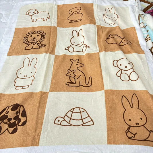 [ 現貨 ] 浴巾 Miffy 啡方格
