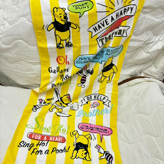 [ 現貨 ] 浴巾 Pooh Yellow Stripe