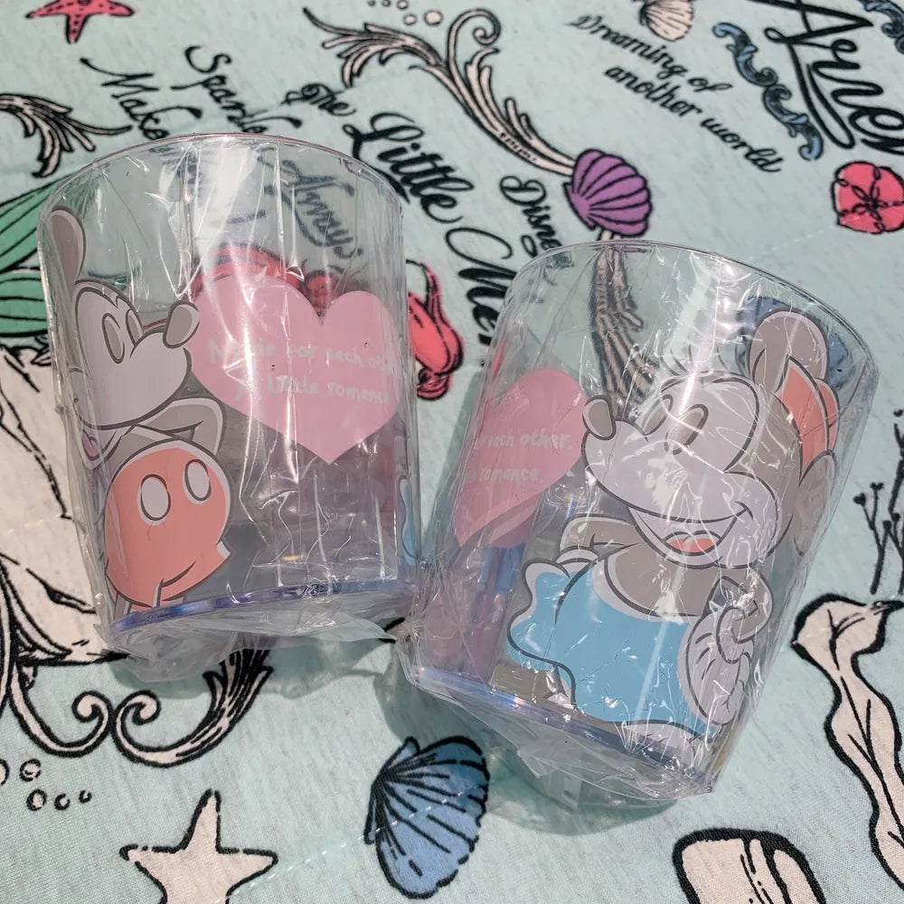 透明膠水杯 Mickey Minnie