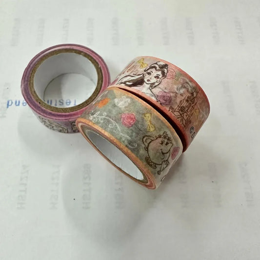[ 任選優惠！$100/10件 ] Disney Princess 裝飾紙膠帶 15mm Belle