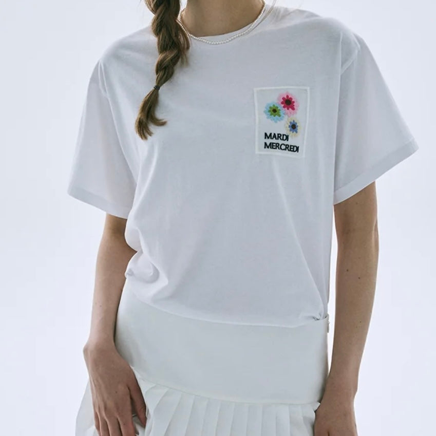 [ 今期限定‼️買一送一‼️ ] TSHIRT FLOWER PATCH_WHITE