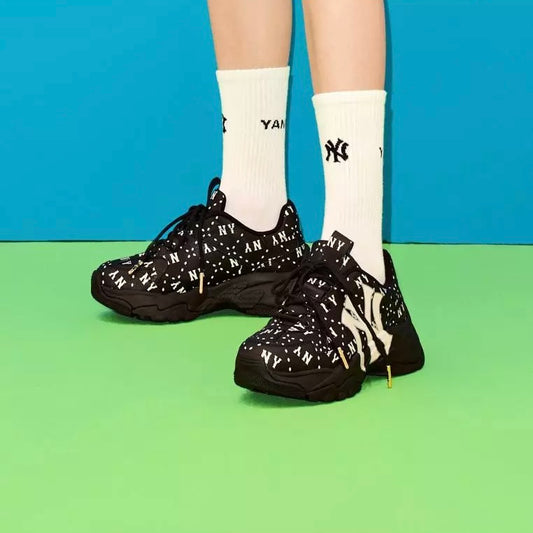 MLB Bigball Los Angeles Dodgers Monogram Chunky Saffiano Shoes Black