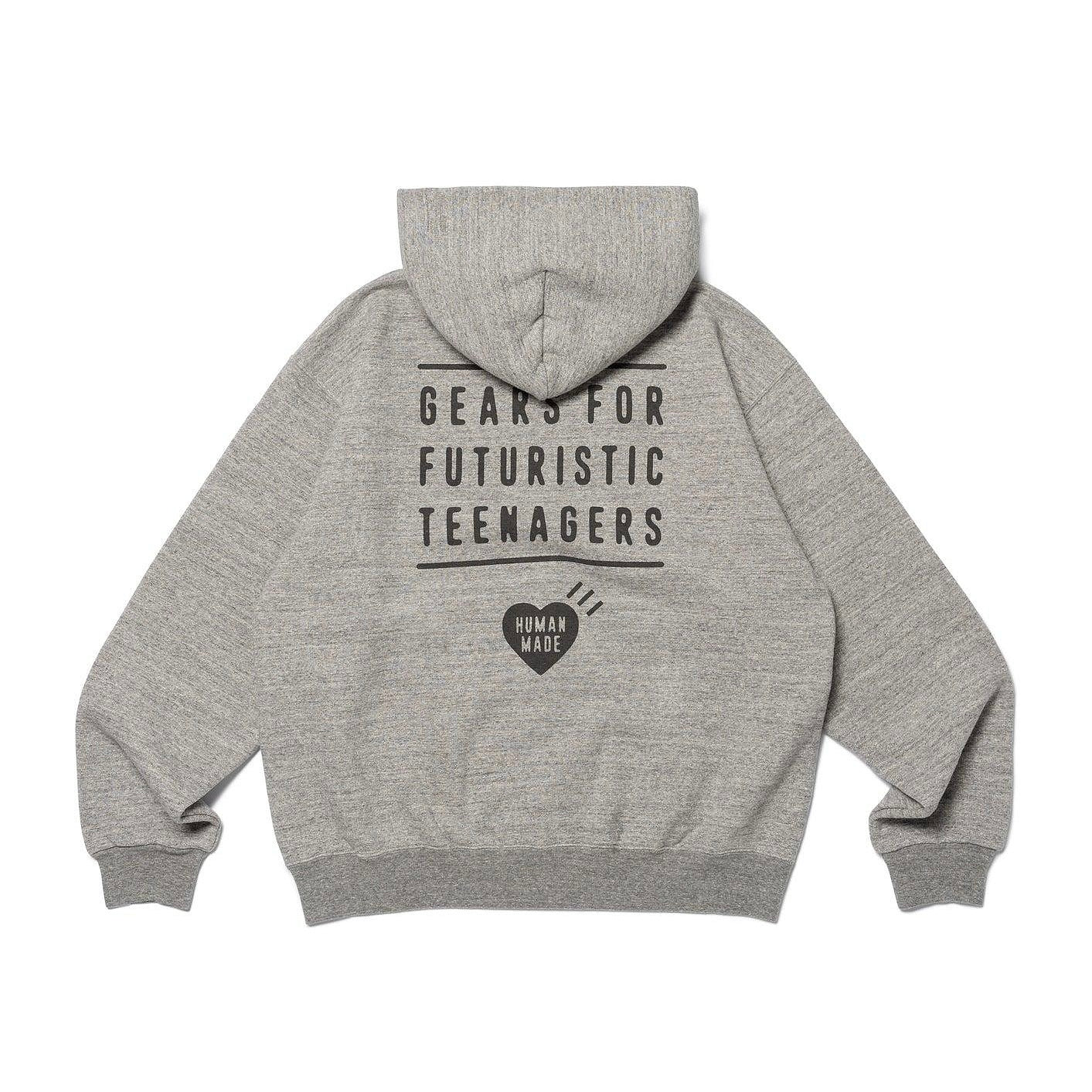 Human Made Zip Up Hoodie Grey