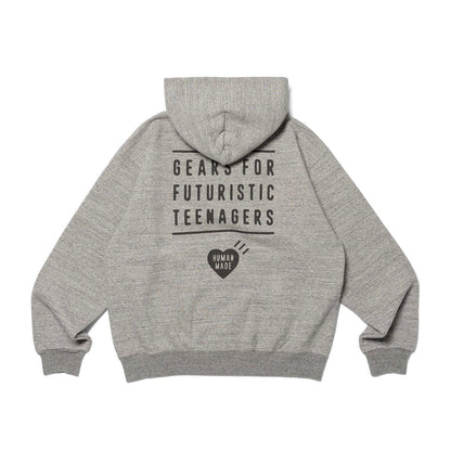 Human Made Zip Up Hoodie Grey