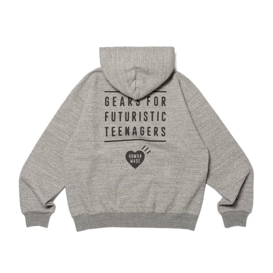 Human Made Zip Up Hoodie Grey