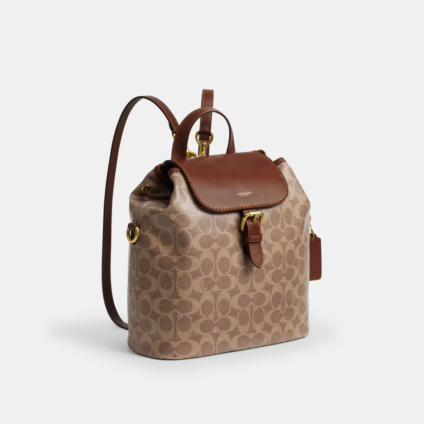 [ ‼️任揀兩件 $8XX‼️ ] PATH BACKPACK IN SIGNATURE CANVAS TAN BROWN