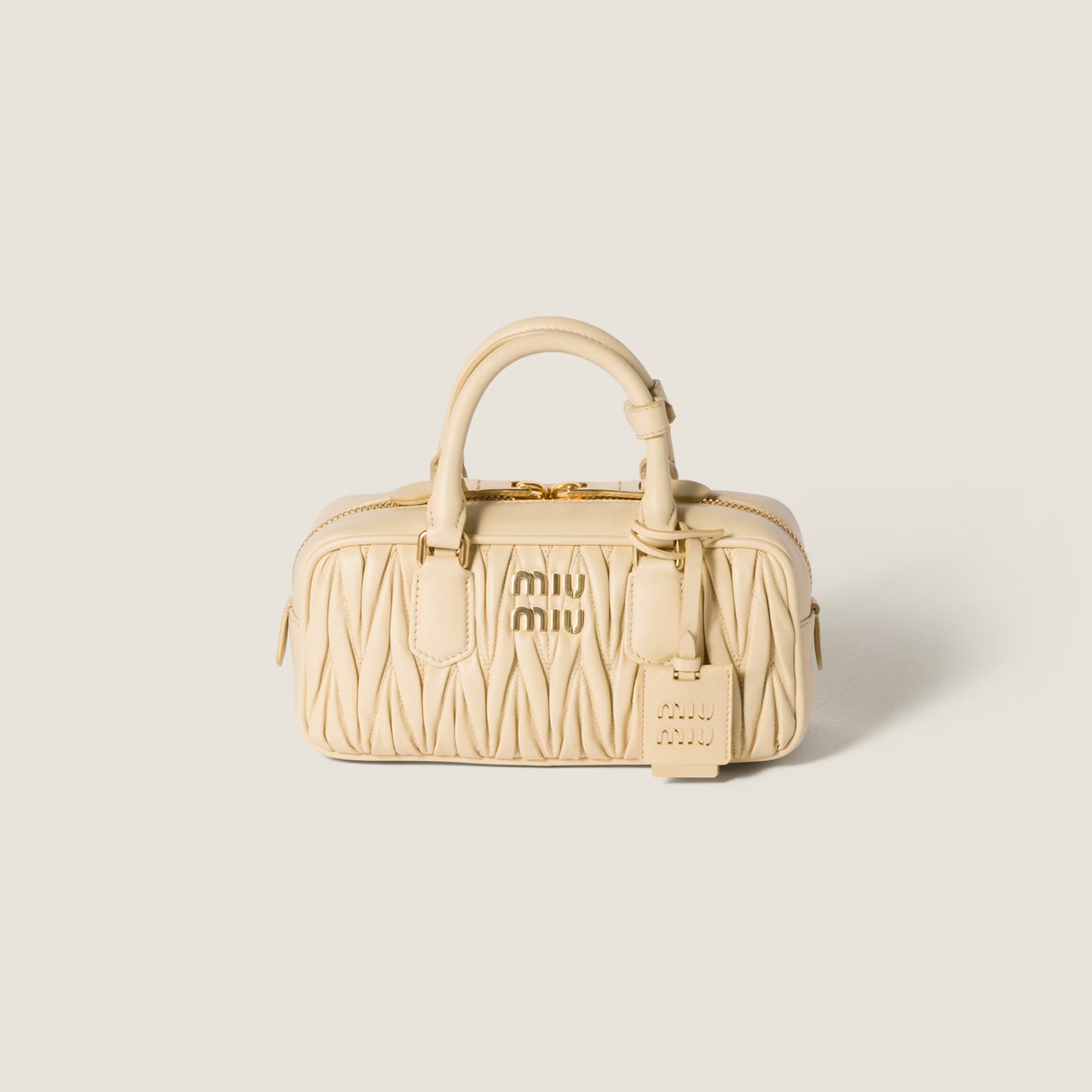 Arcadie matelassé nappa leather bag Soy Green