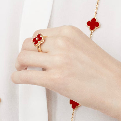 ‼️首件半價‼️ Vintage Alhambra ring  CarnelianGD