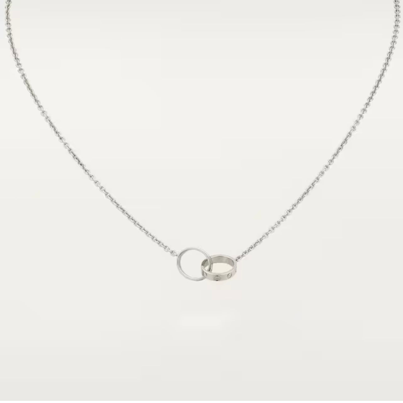Love double-circle pendant necklace Sliver
