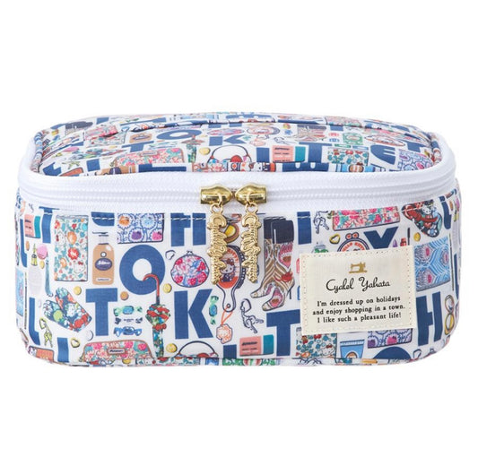[ 任選三件$299 ] Vanity Pouch Kitty x Liberty Fabrics Blue