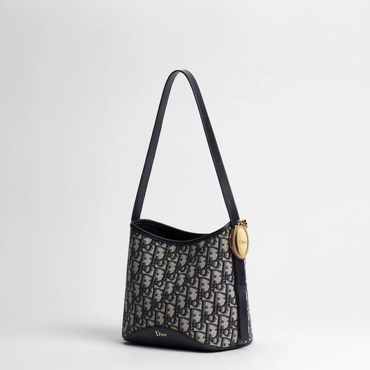 Small Dior Médaillon Bucket Bag Blue
