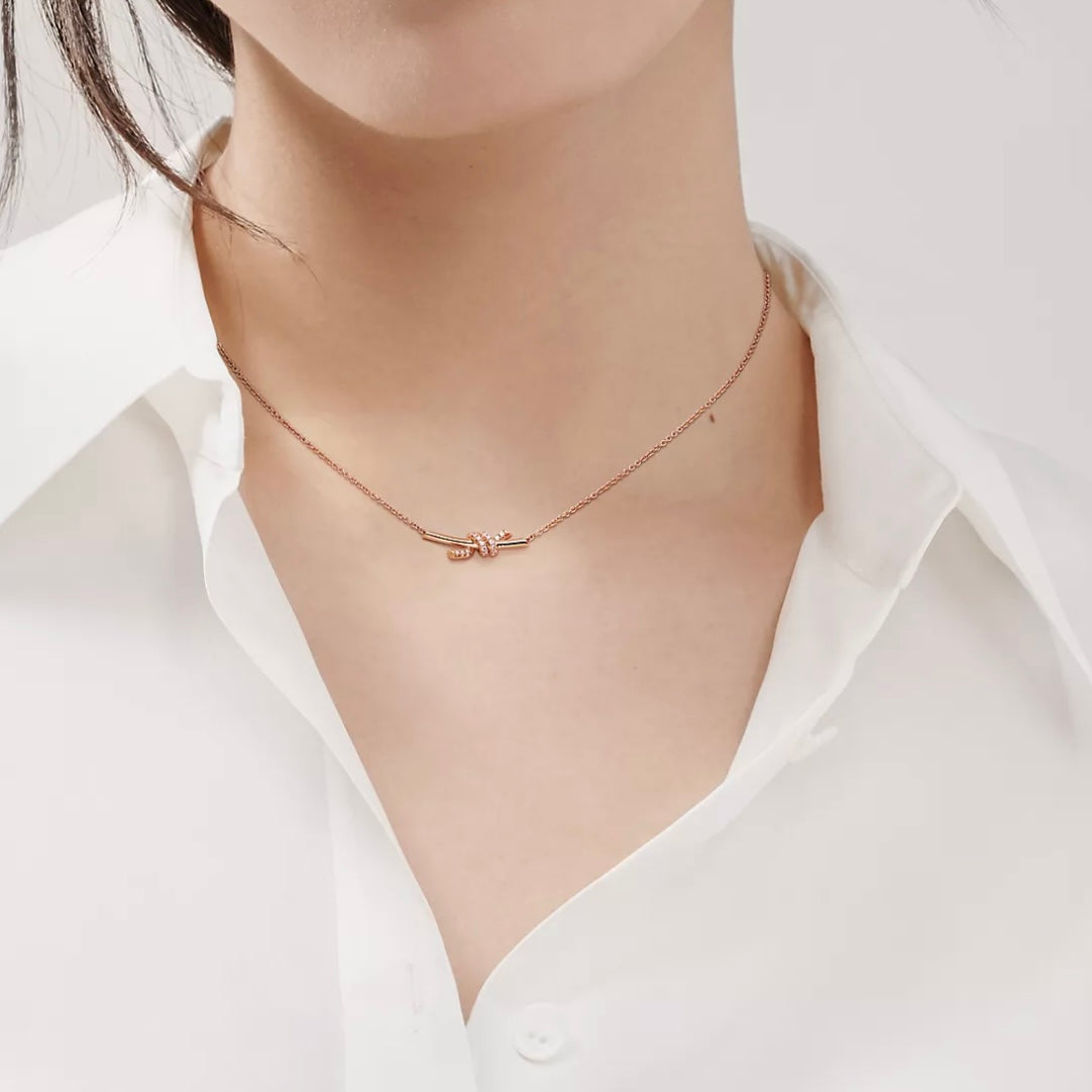 [ 第二件只需 $99 ] Knot Small Pendant RoseGold