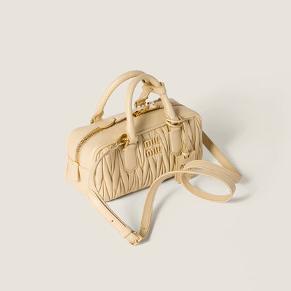 Arcadie matelassé nappa leather bag Soy Green