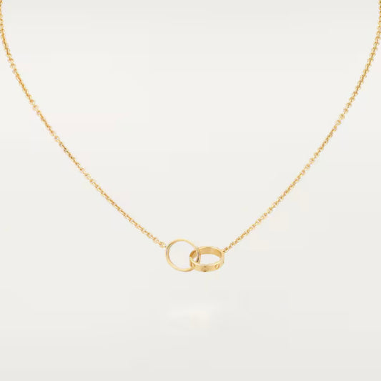 [ 第二件只需 $99 ] Love double-circle pendant necklace Gold