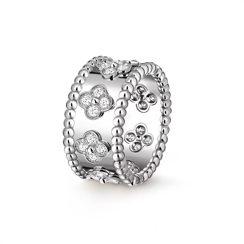 Perlée clovers ring M Sliver