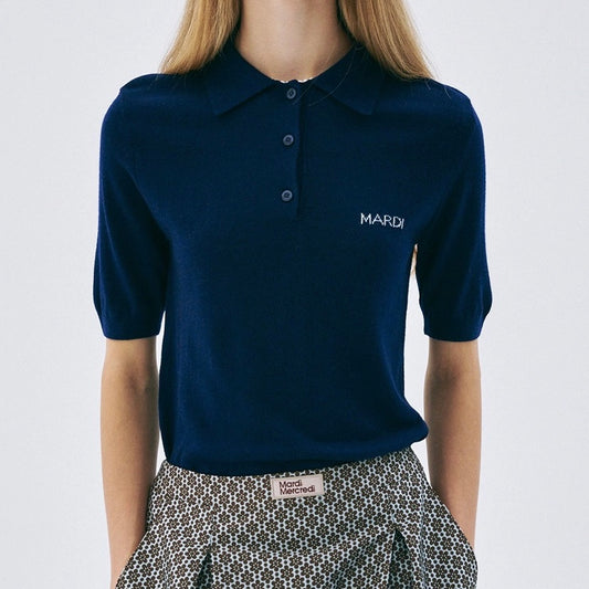 [ 任揀四件$329 ] KNIT SLIMFIT SHIRT PIQUET NAVY