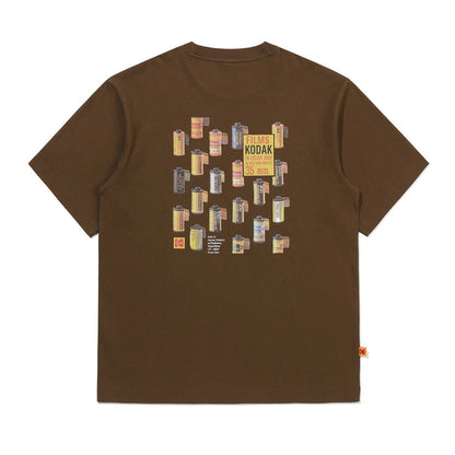 [ 今期限定‼️買一送一‼️ ] 199 Film Back Graphic Cotton Short Sleeve T-Shirt BROWN