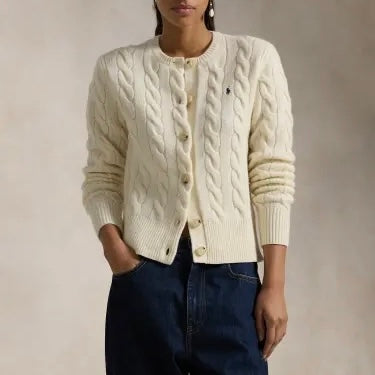 Polo Ralph Lauren Polo Pony cable-knit cardigan White