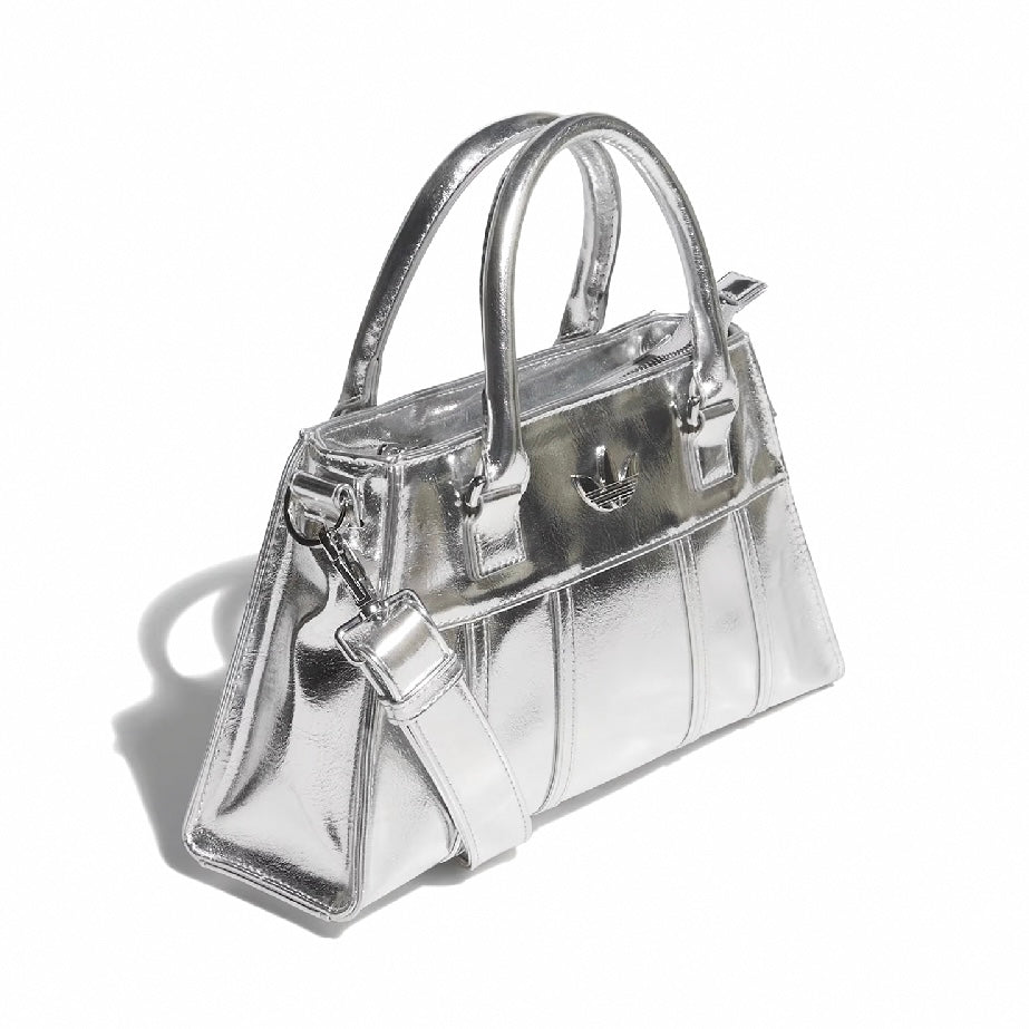 Airliner Handle Tote Bag Silver Metallic
