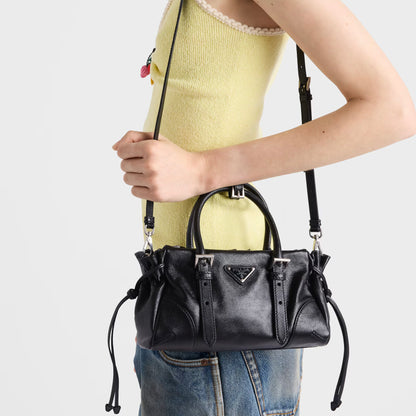 Karin small leather bag Black
