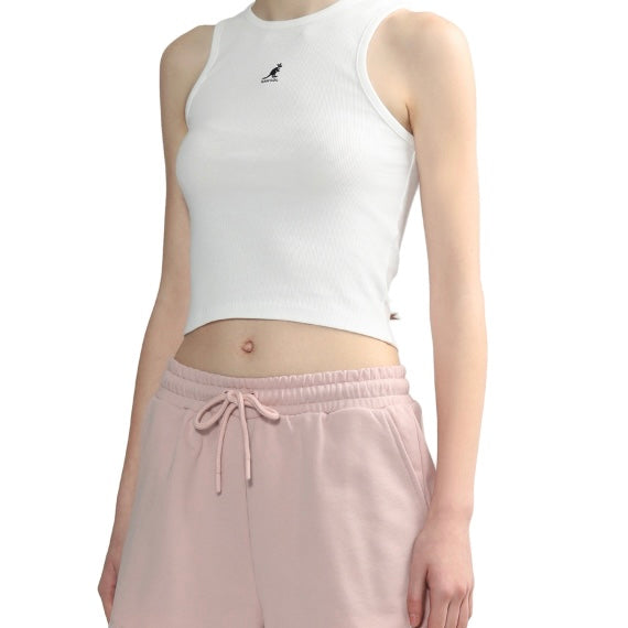 [ 今期限定‼️買一送一‼️ ] 199 Logo embroidered cropped tank top White