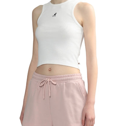 [ 今期限定‼️買一送一‼️ ] 199 Logo embroidered cropped tank top White