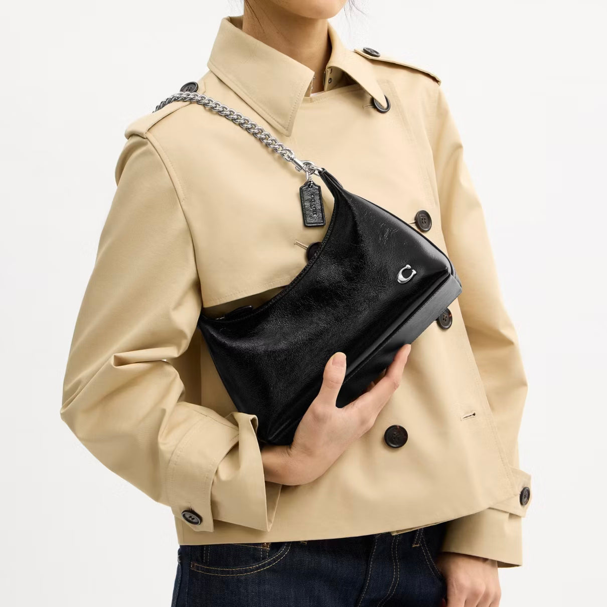 JULIET SHOULDER BAG 25 IN SIGNATURE CANVAS BLACK
