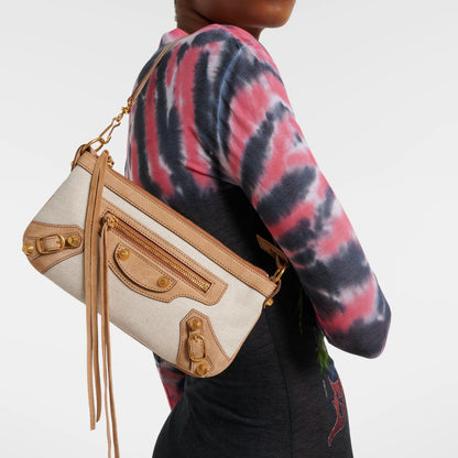 Le City Pouch On Strap in Beige/camel