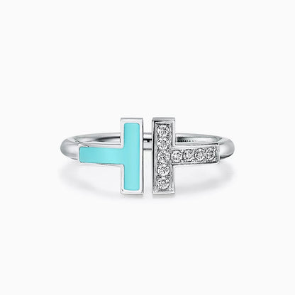 [ 第二件只需 $99 ] T Diamond and Turquoise Wire Ring