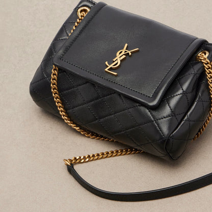 Nolita Mini leather shoulder bag Black