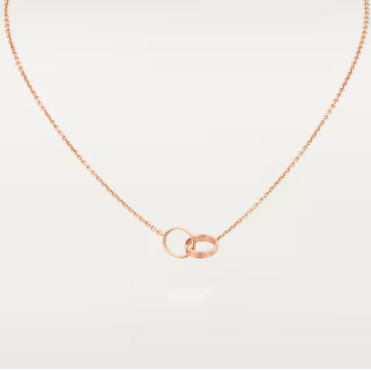 [ 第二件只需 $99 ] Love double-circle pendant necklace RoseGold