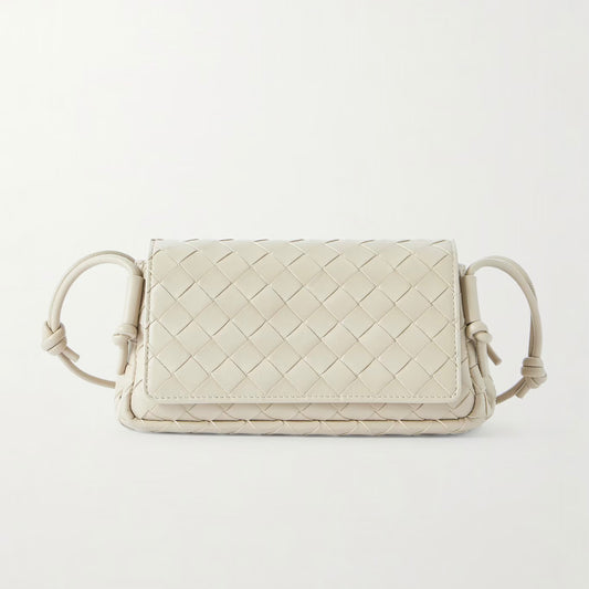 Notturno Intrecciato leather shoulder bag Beige