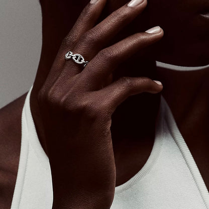 [ ‼️買一送一‼️ ] Chaine d'ancre Enchainee ring S Sliver
