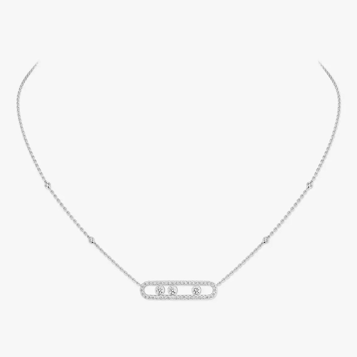 [ 任揀兩件$499 ] Move pavé necklace Sliver