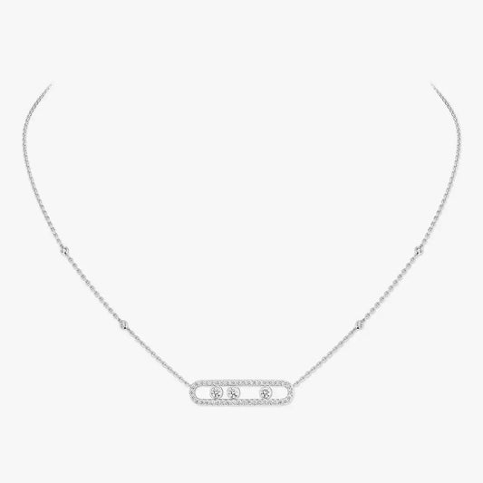 [ 任揀兩件$499 ] Move pavé necklace Sliver