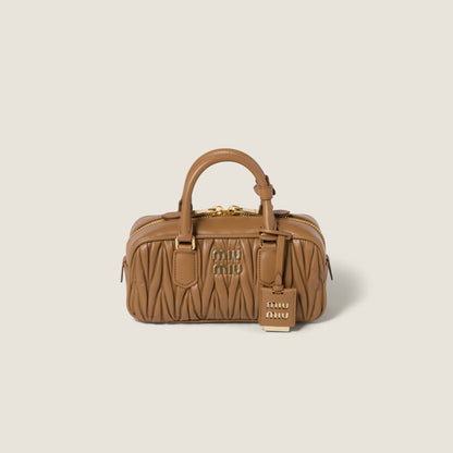 Arcadie matelassé nappa leather bag Caramel