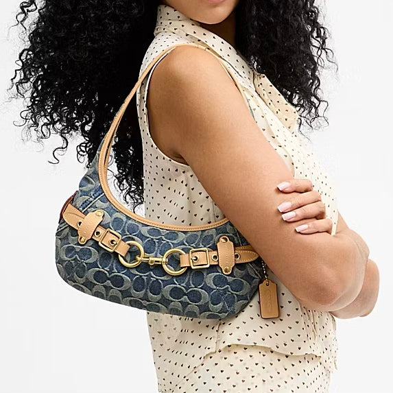 [ 🔥任揀兩件 $8XX🔥 ] BELTED ERGO SHOULDER BAG 26 DENIM