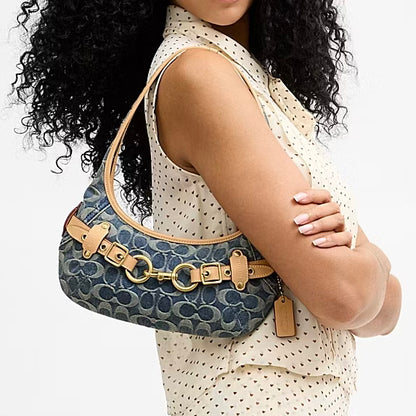 [ 🔥任揀兩件 $8XX🔥 ] BELTED ERGO SHOULDER BAG 26 DENIM