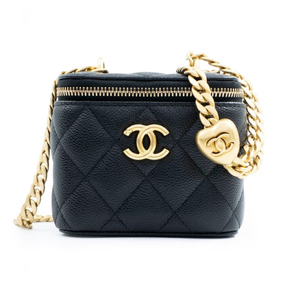 CC Mini Vanity Case With Heart Chain