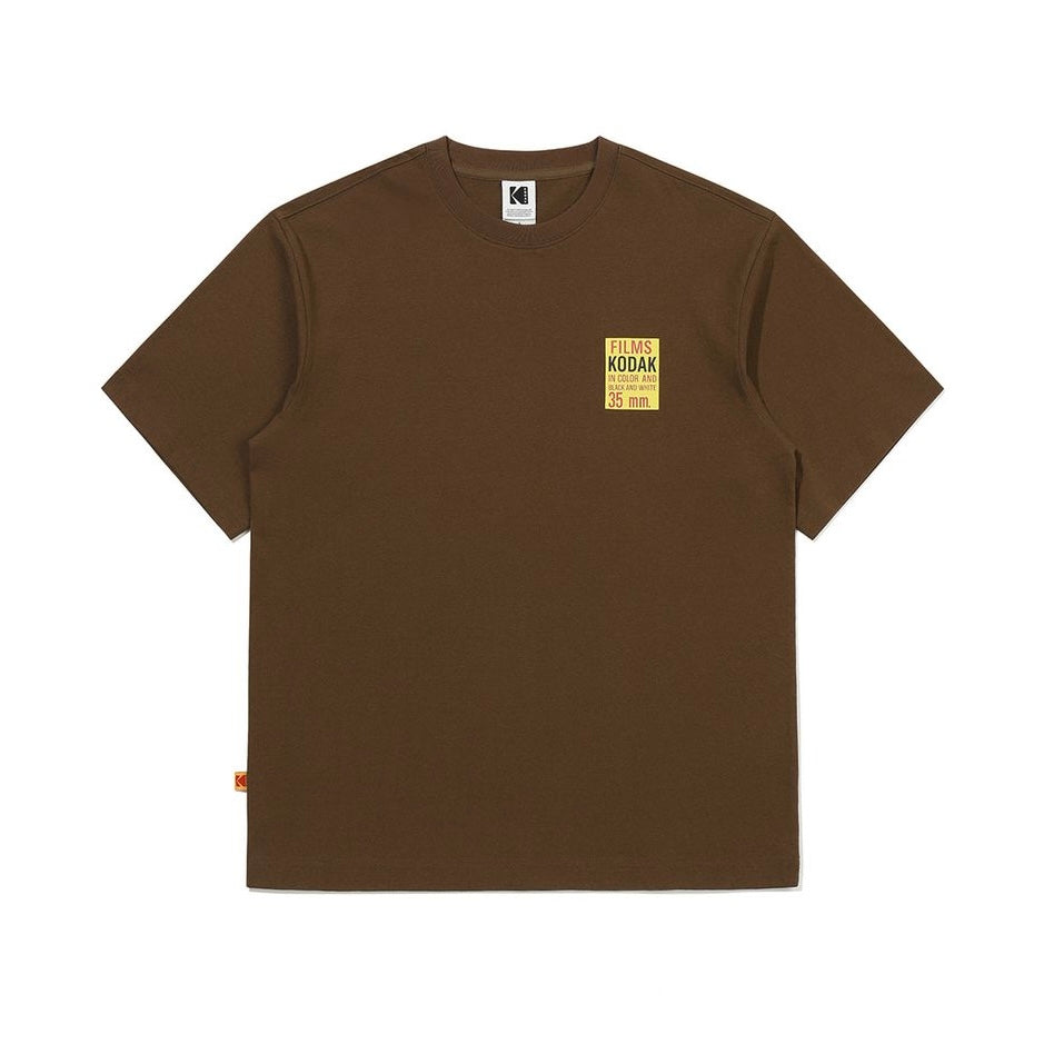 [ 今期限定‼️買一送一‼️ ] 199 Film Back Graphic Cotton Short Sleeve T-Shirt BROWN