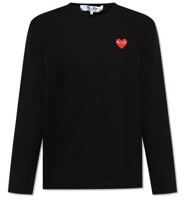 [ 任揀兩件$299！任揀四件$499 ] Play BLACK Long Sleeve T-shirt Black/Red
